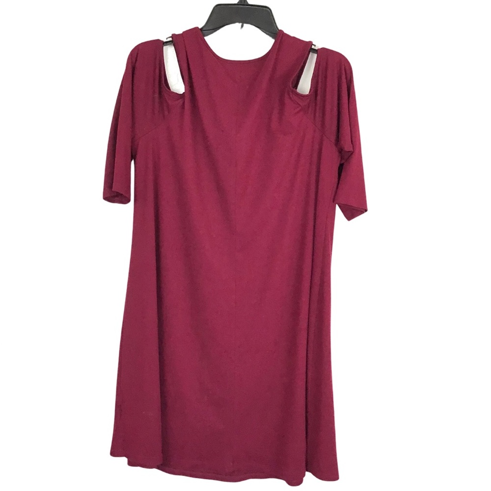 As You Wish Maroon Dress with shoulder cutouts.
